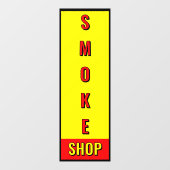 スモークショップレッドイエローブラック広告 ウィンドウサイン (シート)