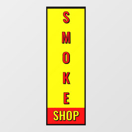 スモークショップレッドイエローブラック広告 ウィンドウサイン