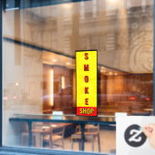 スモークショップレッドイエローブラック広告 ウィンドウサイン (カフェ窓)