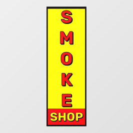 スモークショップレッドイエローブラック広告 ウィンドウサイン