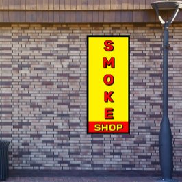 スモークショップレッドイエローブラック広告 横断幕