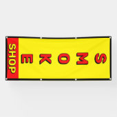スモークショップレッドイエローブラック広告 横断幕 (横)