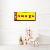 スモークショップレッドイエローブラック広告 横断幕 (インサイチュ)