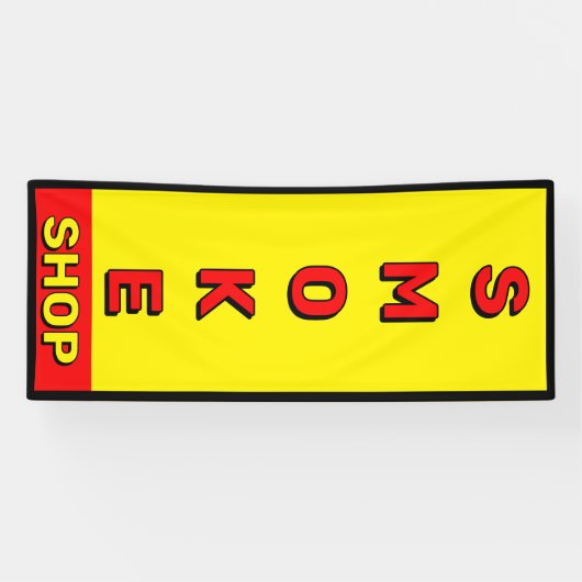 スモークショップレッドイエローブラック広告 横断幕 (横)
