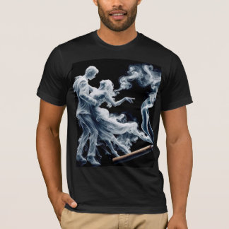 スモークダンスのシルエット カップルTシャツ Tシャツ