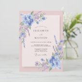 スモークツリーとアジサイのライラックユーカリの結婚式 招待状 (スタンド正面)