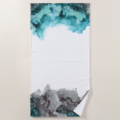 スモークティール（緑がかった色）とグレービーチタオル ビーチタオル (正面)