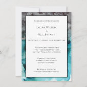 スモークティール(緑がかった色)とグレー結婚式招待状 招待状 (裏面)