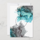 スモークティール（緑がかった色）とグレー結婚式招待状 招待状 (正面)