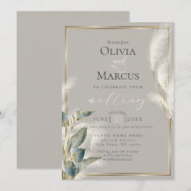 スモークティール（緑がかった色）アンスリウムと羽のようなパンパスグラス