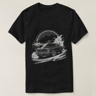 スモークトレイルのある漂流車 Tシャツ