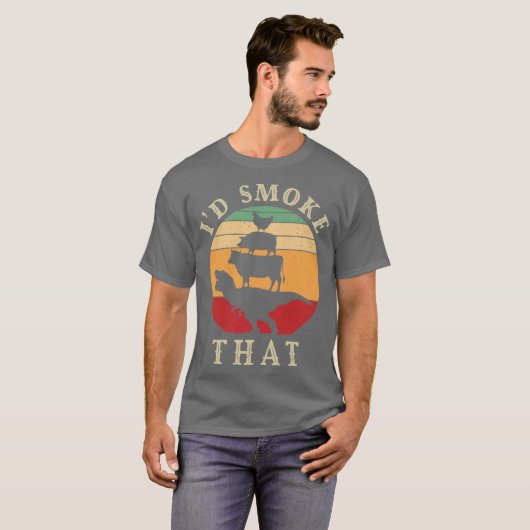 スモークハットの理想のピットマスターギフト肉のグリルB Tシャツ (正面フル)