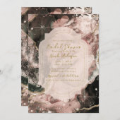 スモークピンク銀河系水彩天空ブライダル 招待状 (正面/裏面)