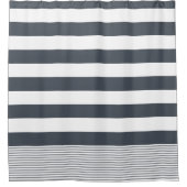 スモークブルートルコストライプ語 シャワーカーテン (正面)