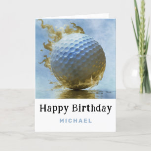 *~*スモークブルーAP94ゴルフボール誕生日カード サンキューカード