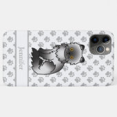 スモークペルシャン かわいいキャラクター猫 + 名前 Case-Mate iPhoneケース (裏面(横))
