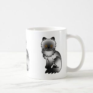 スモークペルシャ猫のかわいいキャラクターイラスト コーヒーマグカップ