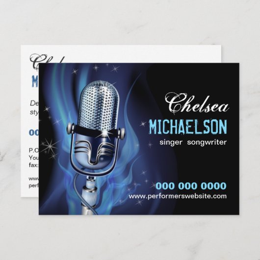 スモークマイクのパフォーマーのプロモーション ポストカード (正面/裏面)