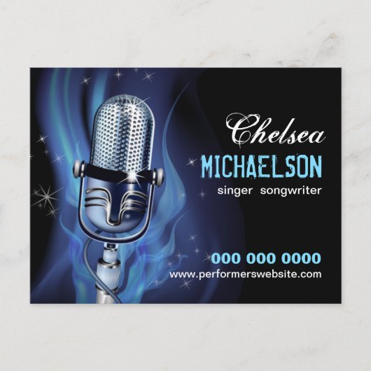 スモークマイクのパフォーマーのプロモーション ポストカード (正面)