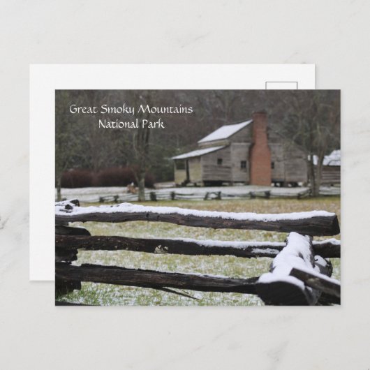 スモークマウンテンカデズコーブスノー シーズンポストカード (正面/裏面)