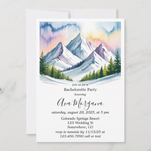 スモークマウンテンズウィンターバチェロレッテ 招待状 (正面)