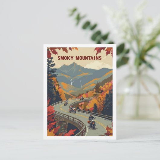 スモークマウンテンズヴィンテージ有名な旅行の場所 ポストカード (スタンド正面)