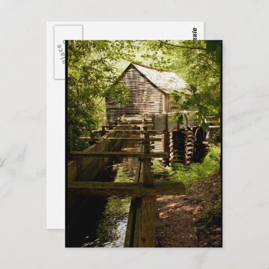 スモークマウンテンミルと水車フォトポストカード ポストカード (正面/裏面)