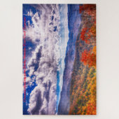 スモークマウンテンリバークリーク。クリスマスの挨拶 ジグソーパズル (縦)