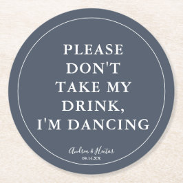 スモークユニークネイビー飲み物を飲まないでくれ ラウンドペーパーコースター