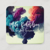 スモーク効果モダン正方形名刺 スクエア名刺 (正面)