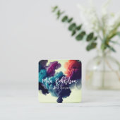 スモーク効果モダン正方形名刺 スクエア名刺 (スタンド正面)