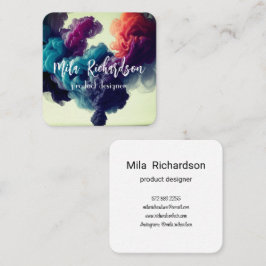 スモーク効果モダン正方形名刺 スクエア名刺