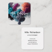 スモーク効果モダン正方形名刺 スクエア名刺 (正面/裏面)