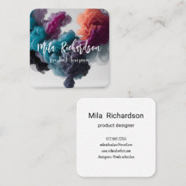 スモーク効果モダン正方形名刺 スクエア名刺