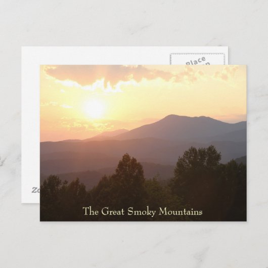 スモーク山素晴らしの日の出、はがき ポストカード (正面/裏面)