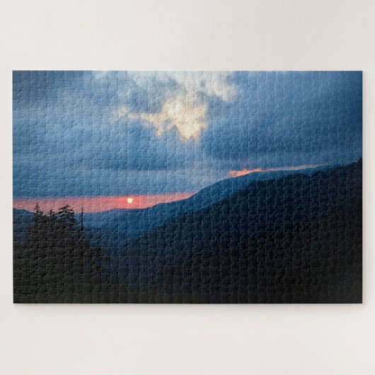 スモーク山脈の夕日 – 20x30 ジグソーパズル (横)