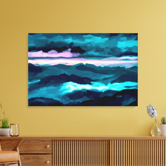 スモーク山脈 キャンバスプリント (インサイチュ (リビング))