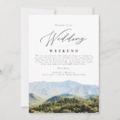 スモーク素晴らしの山々の結婚歓迎の旅程 招待状 (正面)