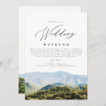 スモーク素晴らしの山々の結婚歓迎の旅程