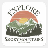 スモーク素晴らしの山々国立公園を探索 スクエアシール (正面)