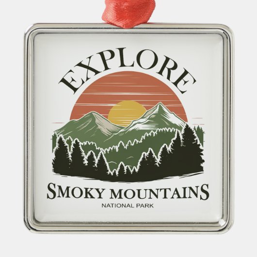 スモーク素晴らしの山々国立公園を探索 メタルオーナメント (正面)