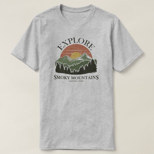スモーク素晴らしの山々国立公園を探索 Tシャツ (デザイン正面)