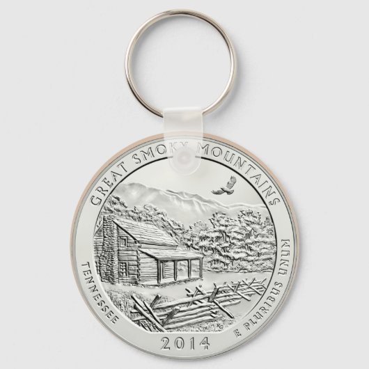 スモーク素晴らしの山のコイン キーホルダー (正面)