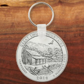 スモーク素晴らしの山のコイン キーホルダー (正面)