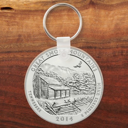 スモーク素晴らしの山のコイン キーホルダー (正面)