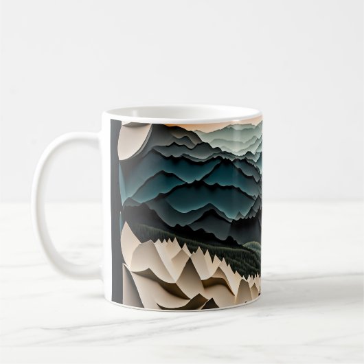 スモーク素晴らしの山のマグデザイン コーヒーマグカップ (左)
