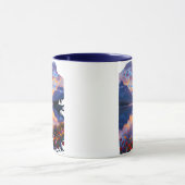 スモーク素晴らしの山の夕日 マグカップ (中央)