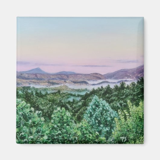 スモーク素晴らしの山の磁石 マグネット (正面)