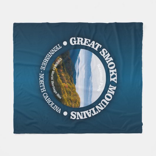 スモーク素晴らしの山 フリースブランケット (正面(横))
