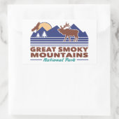 スモーク素晴らしの山 長方形シール (バッグ)